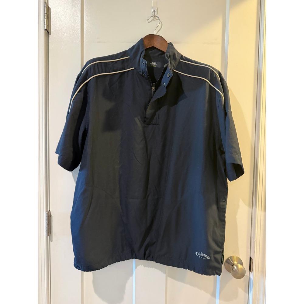 Callaway Golf X Series Mens XL Navy Blue Short Sleeve Windbreaker Pullover
